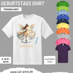 Personalisiertes Shirt GEBURTSTAG Zahl & Name personalisiert Ballerina Fee Balett