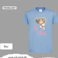 Personalisiertes Shirt GEBURTSTAG Zahl & Name personalisiert EINHORN MÄDCHEn 1
