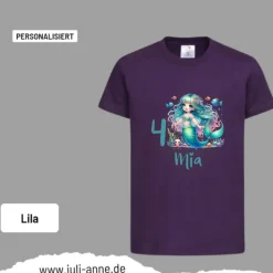Personalisiertes Shirt GEBURTSTAG Zahl & Name personalisiert MERMAID CUTIE 4