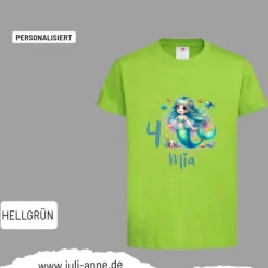 Personalisiertes Shirt GEBURTSTAG Zahl & Name personalisiert MERMAID CUTIE 4