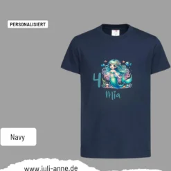 Personalisiertes Shirt GEBURTSTAG Zahl & Name personalisiert MERMAID CUTIE 4