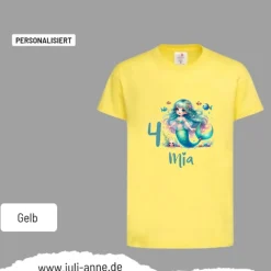 Personalisiertes Shirt GEBURTSTAG Zahl & Name personalisiert MERMAID CUTIE 4