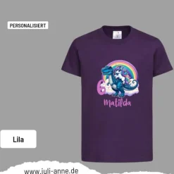 Personalisiertes Shirt GEBURTSTAG Zahl & Name personalisiert cooles Einhorn auf T-Rex