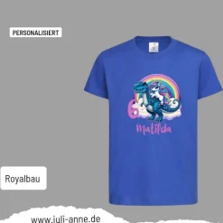 Personalisiertes Shirt GEBURTSTAG Zahl & Name personalisiert cooles Einhorn auf T-Rex