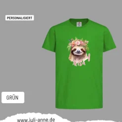 Personalisiertes Shirt GEBURTSTAG Zahl & Name personalisiert Faultier