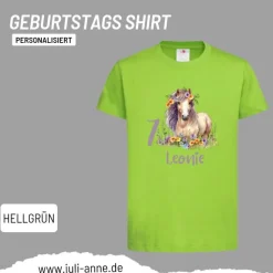 Personalisiertes Shirt GEBURTSTAG Zahl & Name personalisiert Flower Horse