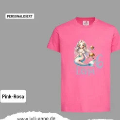 Personalisiertes Shirt GEBURTSTAG Zahl & Name personalisiert MERMAID CUTIE 1 Pastell Schildkröten