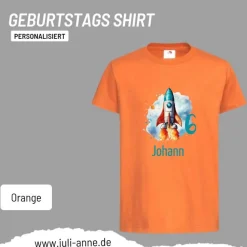 Personalisiertes Shirt GEBURTSTAG Zahl & Name personalisiert SPACE Rakete