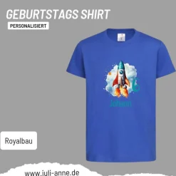 Personalisiertes Shirt GEBURTSTAG Zahl & Name personalisiert SPACE Rakete