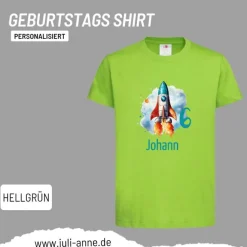 Personalisiertes Shirt GEBURTSTAG Zahl & Name personalisiert SPACE Rakete