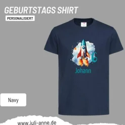 Personalisiertes Shirt GEBURTSTAG Zahl & Name personalisiert SPACE Rakete