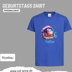 Personalisiertes Shirt GEBURTSTAG Zahl & Name personalisiert SPACE Astronauten-Helm