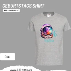 Personalisiertes Shirt GEBURTSTAG Zahl & Name personalisiert SPACE Astronauten-Helm