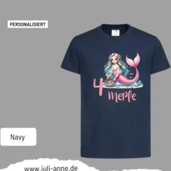 Personalisiertes Shirt GEBURTSTAG Zahl & Name personalisiert Mermaid Cutie 8