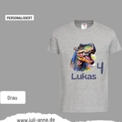 Personalisiertes Shirt GEBURTSTAG Zahl & Name personalisiert Dino T-rex