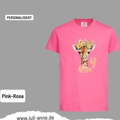 Personalisiertes Shirt GEBURTSTAG Zahl & Name personalisiert Giraffe