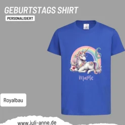 Personalisiertes Shirt GEBURTSTAG Zahl & Name personalisiert Rainbow Unicorn