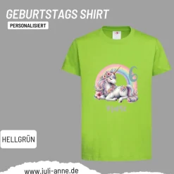 Personalisiertes Shirt GEBURTSTAG Zahl & Name personalisiert Rainbow Unicorn