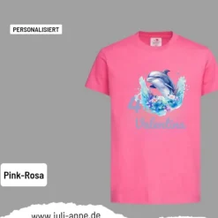 Personalisiertes Shirt GEBURTSTAG Zahl & Name personalisiert Aqua Delfin 1