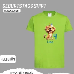Personalisiertes Shirt GEBURTSTAG Zahl & Name personalisiert Party Löwe