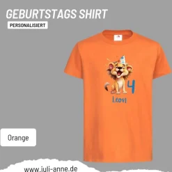 Personalisiertes Shirt GEBURTSTAG Zahl & Name personalisiert Party Löwe