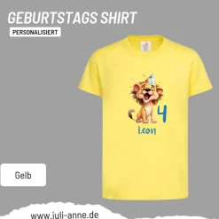 Personalisiertes Shirt GEBURTSTAG Zahl & Name personalisiert Party Löwe