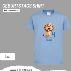 Personalisiertes Shirt GEBURTSTAG Zahl & Name personalisiert Party Löwe