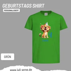 Personalisiertes Shirt GEBURTSTAG Zahl & Name personalisiert Party Löwe