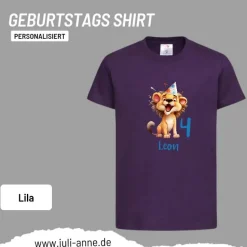 Personalisiertes Shirt GEBURTSTAG Zahl & Name personalisiert Party Löwe
