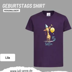 Personalisiertes Shirt GEBURTSTAG Zahl & Name personalisiert Party Giraffe
