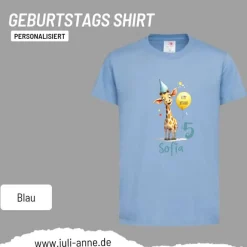 Personalisiertes Shirt GEBURTSTAG Zahl & Name personalisiert Party Giraffe