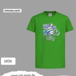 Personalisiertes Shirt GEBURTSTAG Zahl & Name personalisiert MERMAID CUTIE 7