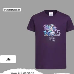 Personalisiertes Shirt GEBURTSTAG Zahl & Name personalisiert MERMAID CUTIE 7