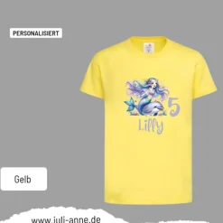 Personalisiertes Shirt GEBURTSTAG Zahl & Name personalisiert MERMAID CUTIE 7