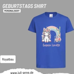 Personalisiertes Shirt GEBURTSTAG Zahl & Name personalisiert Rainbow Unicorn