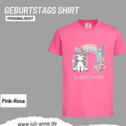 Personalisiertes Shirt GEBURTSTAG Zahl & Name personalisiert Rainbow Unicorn