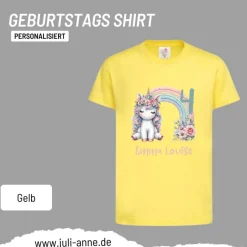 Personalisiertes Shirt GEBURTSTAG Zahl & Name personalisiert Rainbow Unicorn