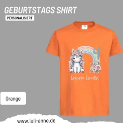Personalisiertes Shirt GEBURTSTAG Zahl & Name personalisiert Rainbow Unicorn