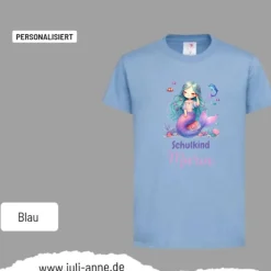 Personalisiertes Shirt SCHULKIND Name personalisiert Mermaid Cutie 8