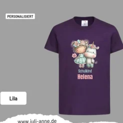 Personalisiertes Shirt SCHULKIND Name personalisiert EINHORN Mädchen 3