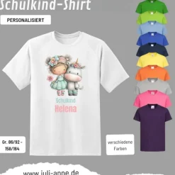 Personalisiertes Shirt SCHULKIND Name personalisiert EINHORN Mädchen 3