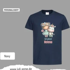 Personalisiertes Shirt SCHULKIND Name personalisiert EINHORN Mädchen 3