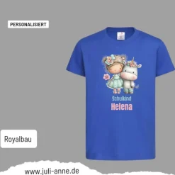 Personalisiertes Shirt SCHULKIND Name personalisiert EINHORN Mädchen 3
