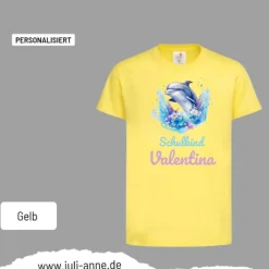 Personalisiertes Shirt SCHULKIND Name personalisiert Aqua Delfin 1