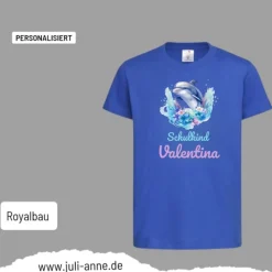 Personalisiertes Shirt SCHULKIND Name personalisiert Aqua Delfin 1