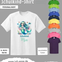 Personalisiertes Shirt SCHULKIND Name personalisiert MERMAID CUTIE 4