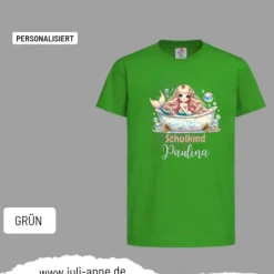 Personalisiertes Shirt SCHULKIND Name personalisiert MERMAID CUTIE 1 Pastell Schildkröten