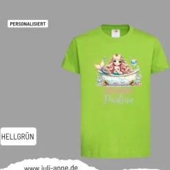 Personalisiertes Shirt SCHULKIND Name personalisiert MERMAID CUTIE 1 Pastell Schildkröten