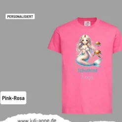 Personalisiertes Shirt SCHULKIND Name personalisiert MERMAID CUTIE 1 Pastell Schildkröten