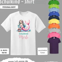 Personalisiertes Shirt SCHULKIND Name personalisiert Mermaid Cutie 8